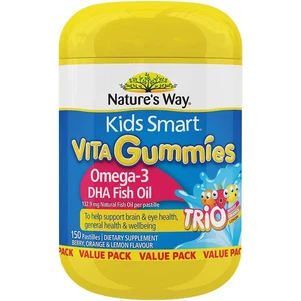 (PRE ORDER) Nature's Way Kids Smart Vita Gummies Omega-3 150 Gummies Exclusive Size shelf life 2yrs
